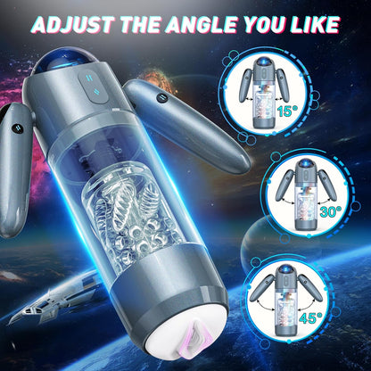 Automatic Male Masturbator Sex Toys for Men, Male Sex Toys with 4 Thrusting & 7 Rotation Modes, Pocket Pussy Male Stroker with 7 Color Ambient Lighting, Sex Toy Sex Machine, Adult Sex Toys, Grey