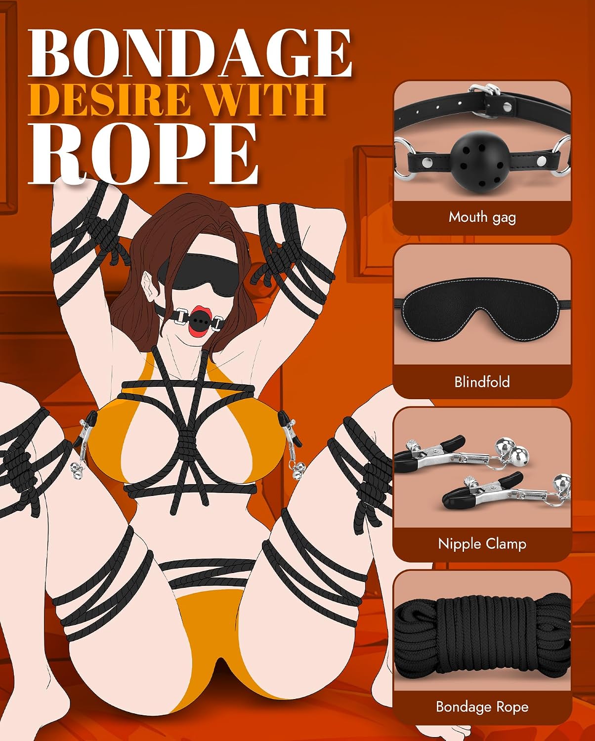 Sex Bondage BDSM Kit Restraints - Upgrade Restraint Sets with Adjustable Handcuffs Collar Ankle Cuff Dice Beads Anal Plug Adult Games Sex Toys for Men Women and Couples Foreplay | 17PCS