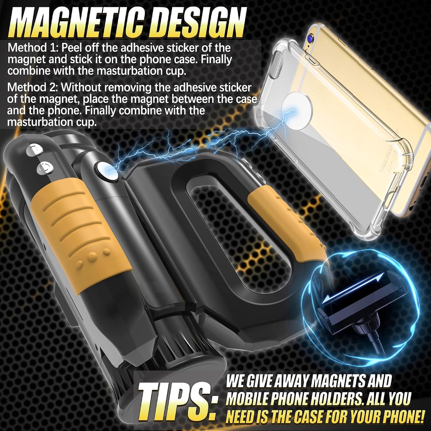 Automatic Male Masturbator Sex Toys for Men - Electric Adult Sex Machine with 10 Thrusting & Rotating Modes, Hands Free Stroker with Double Side Handle with Phone Holder Pocket Pussy Sleeves for Men