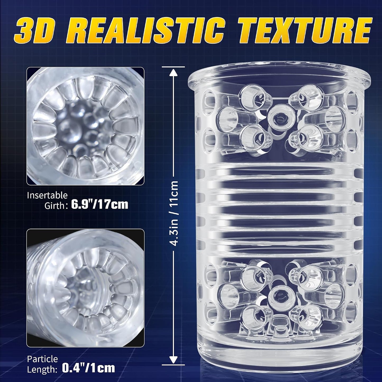 Sex Toys for Men Male Masturbator - Automatic Masturbators Cup with 7 Thrusting &Rotating Modes for Penis Stimulation, Electric Pocket Pussy Stroker, Adult Sex Toy with Suction Base