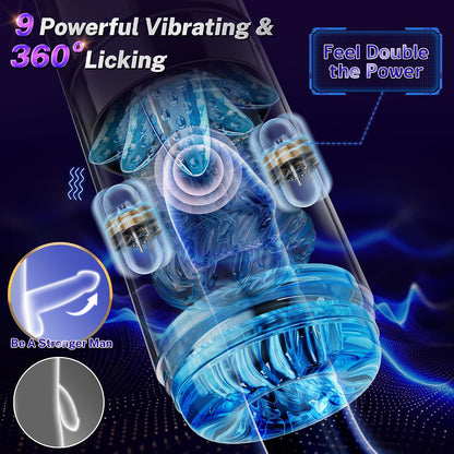 Male Masturbator Sex Toys for Men - AI Sync Male Sex Toy 9S Penis Pump & 9 Thrusting Rotating & 9 Vibrating Sucking Licking Modes Pocket Pussy Stroker Mens Sex Toy with LCD APP for Adult Toys & Games