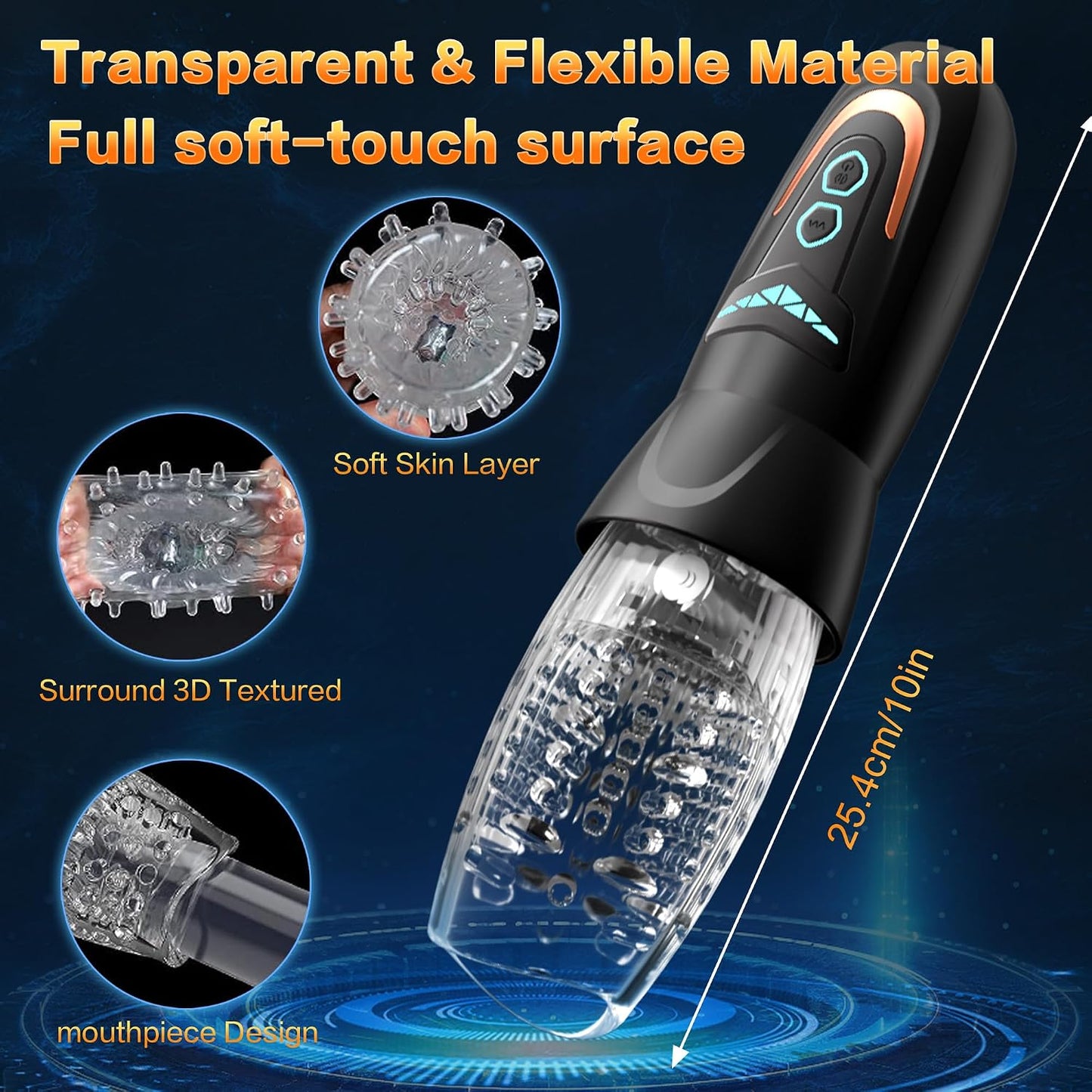 Automatic Male Masturbator Sex Toy with 10 Vibration, 8 Thrusting & Rotating Patterns, Male Sex Toys for Men, Penis Pump Male Stroker Adult Toy Penis Vibrator for Men, Adult Toys for Men