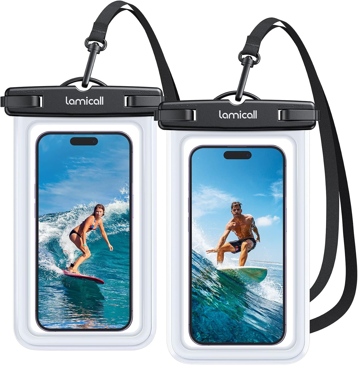 Waterproof Phone Pouch Case - [2 Pack] IPX8 Beach & Cruise Essentials, Touch Screen, Easy Lock, Cell Phone Dry Bag for iPhone 17 16 15 14 13 12 11 Pro Max Plus, Galaxy S25, fit 7" with Case