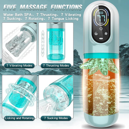 Automatic Male Masturbator Male Sex Toys, Sex Toys for Men Penis Pump with 7 Sucking & Vibrating & Thrusting & Rotating & Licking, Mens Sex Toy Adult Toys Blowjob Sex Machine Pocket Pussy Stroker