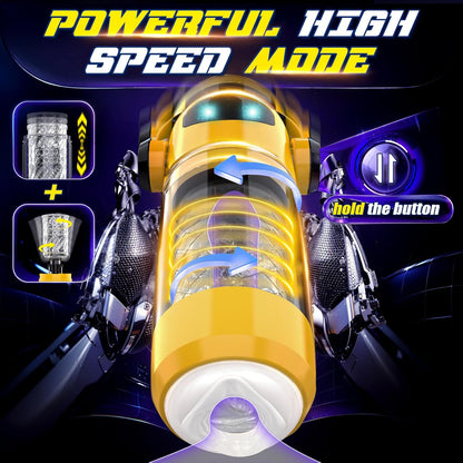 Automatic Male Masturbator, Mens Sex Toys with 7 Thrusting & Rotation Modes, Male Stroker with 7 Color Ambient Lighting, Hands Free Sex Toy for Men, Adult Toys Mens Sex Toys