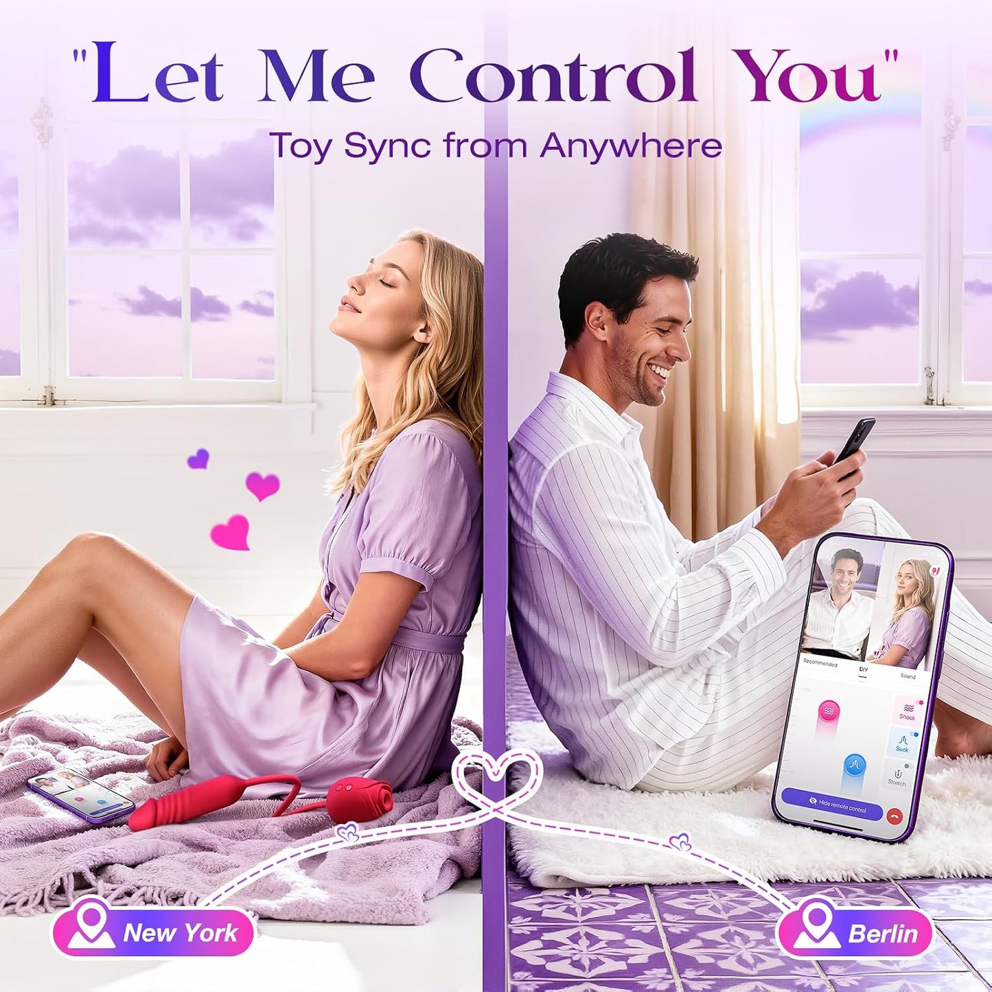 Vibrator Dildo Sex Toys for Women - Rose Sex Toy with Thrusting G Spot Vibrators & 10 Sucking Modes for Clitoral Nipple Stimulation Anal Dildos Adult Sex Toys Games for Couples Sex Machine