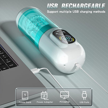 Automatic Male Masturbator Male Sex Toys, Sex Toys for Men Penis Pump with 7 Sucking & Vibrating & Thrusting & Rotating & Licking, Mens Sex Toy Adult Toys Blowjob Sex Machine Pocket Pussy Stroker