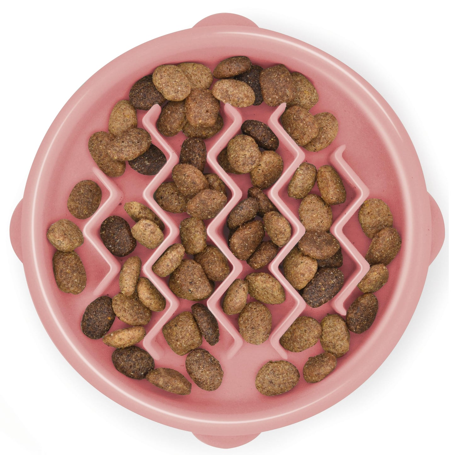 Fun Feeder Slo Bowl – Medium 2‑Cup Capacity, Slow Feeding, Small to Medium Dogs & Cats, Non-Slip, Blue, Notch Pattern