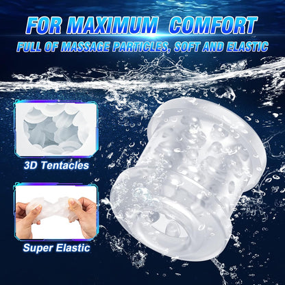 Automatic Thrusting Male Masturbators,Pocket Pussycats Male Masturbators Cup with 7 Thrusting & Vibrating Modes Mens Stroker Blowjob Sex Machine,Dual Open-Ended Penis Massager Self Pleasure Toys