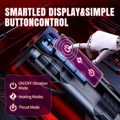 Male Masturbator Sex Toys for Men – Automatic Male Sex Toys with Realistic Ass Vagina 360° Heating 10 Vibration & 7 Thrusting Modes for Stroker, Pocket Pussy LCD Display Adult Toys