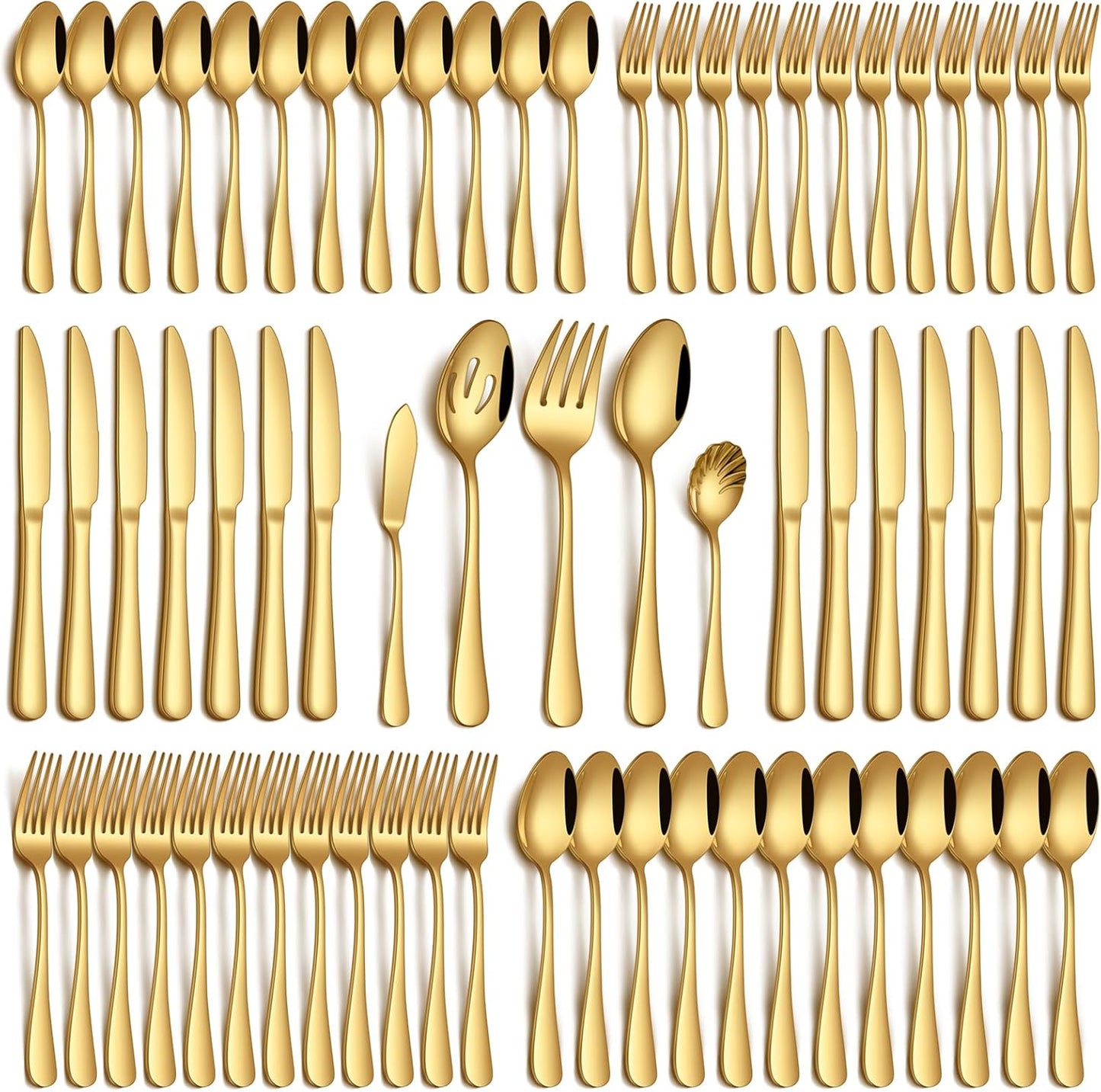 20 Piece Silverware Set, Stainless Steel Flatware Set for 4 Food Grade Novelty Flatware Cutlery Utensil Set Include Knife Fork Spoon Mirror Polished Dishwasher Safe