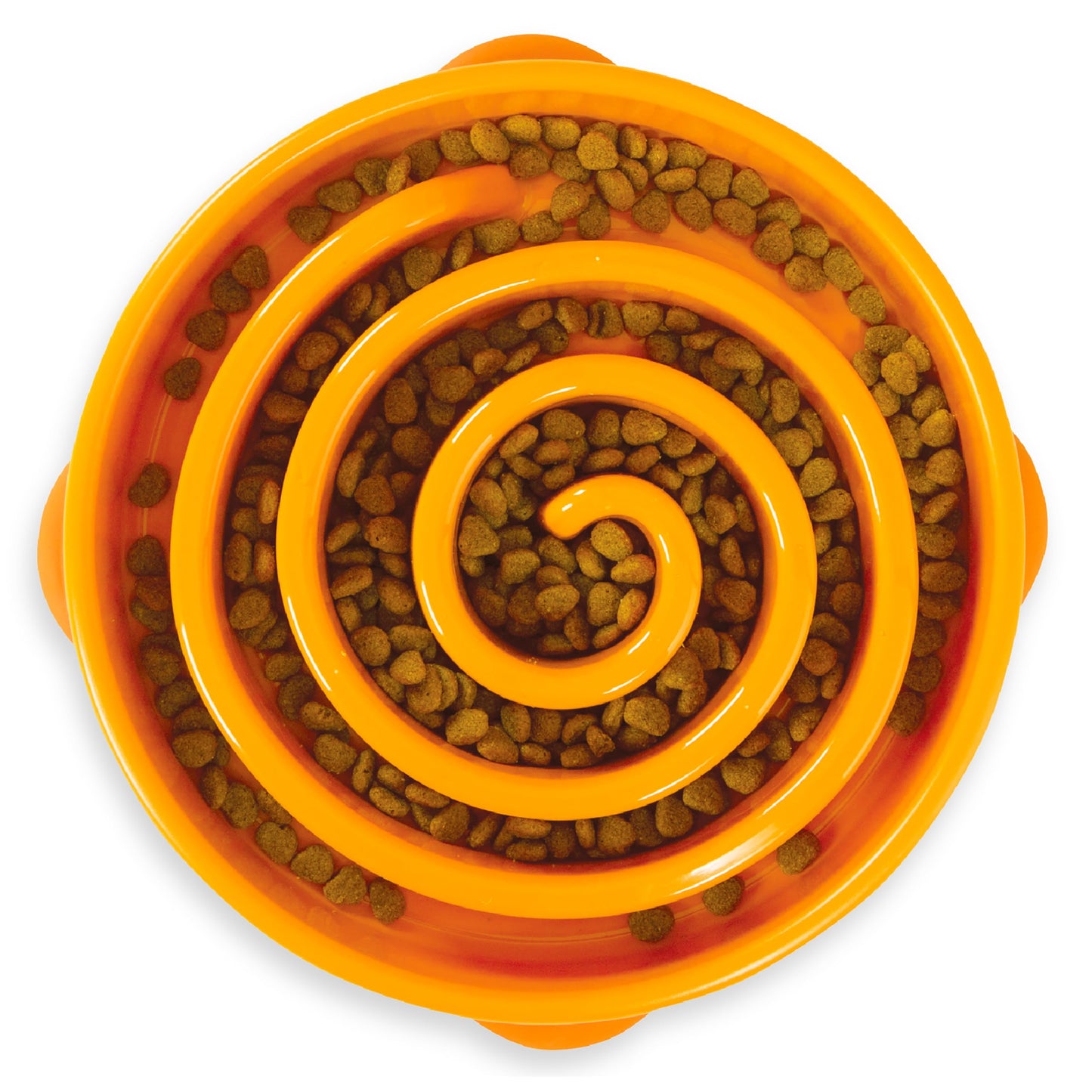 Fun Feeder Slo Bowl – Medium 2‑Cup Capacity, Slow Feeding, Small to Medium Dogs & Cats, Non-Slip, Blue, Notch Pattern