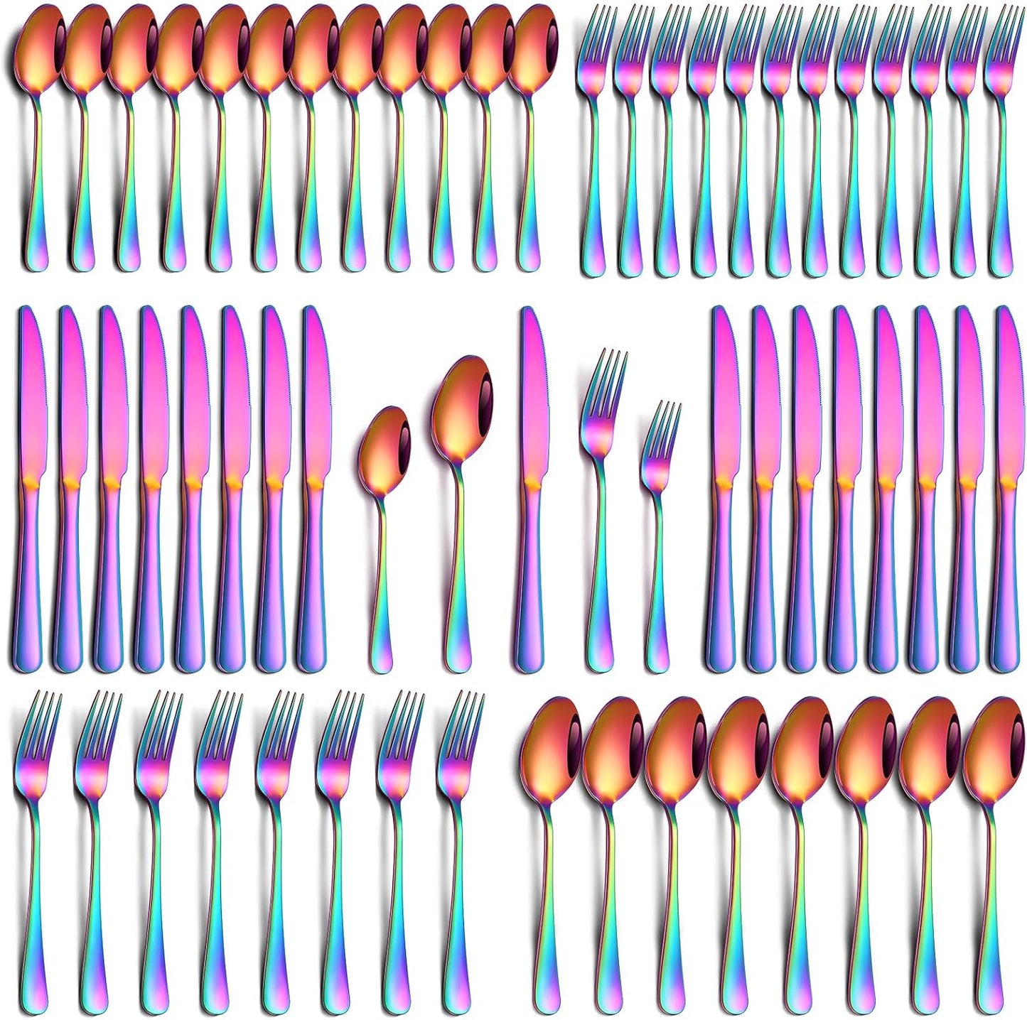 20 Piece Silverware Set, Stainless Steel Flatware Set for 4 Food Grade Novelty Flatware Cutlery Utensil Set Include Knife Fork Spoon Mirror Polished Dishwasher Safe