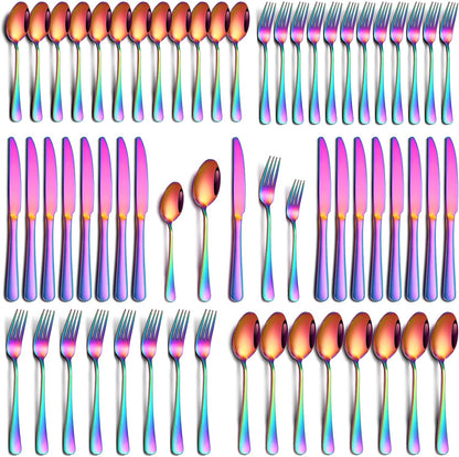 20 Piece Silverware Set, Stainless Steel Flatware Set for 4 Food Grade Novelty Flatware Cutlery Utensil Set Include Knife Fork Spoon Mirror Polished Dishwasher Safe
