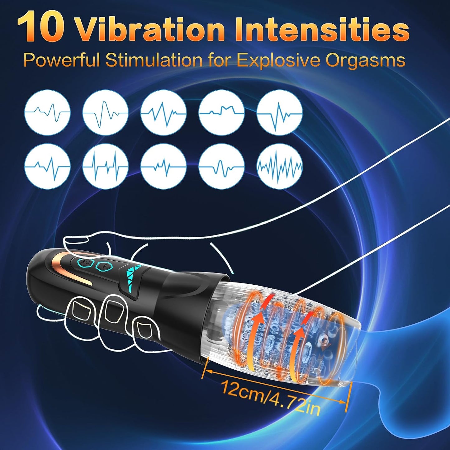 Automatic Male Masturbator Sex Toy with 10 Vibration, 8 Thrusting & Rotating Patterns, Male Sex Toys for Men, Penis Pump Male Stroker Adult Toy Penis Vibrator, Adult Toys for Men Sex Machine