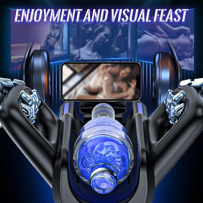 Leten King Pro Sex Toy Automatic Male Masturbator - Men Electric Adult Sex Machine with 12times/s Thrusting, Hand Free Penis Training Stroker with Phone Holder and 2 Soft Silicone Pocket Pussy