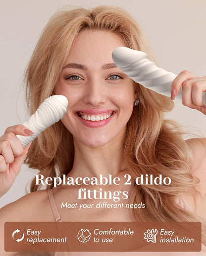 Thrusting Dildo Sex Machine - 14 Thrusting and Vibration Modes with Heating, Dual-Head, and Suction Cup
