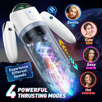 Automatic Male Masturbator Sex Toys for Men, Male Sex Toys with 4 Thrusting & 7 Rotation Modes, Pocket Pussy Male Stroker with 7 Color Ambient Lighting, Sex Toy Sex Machine, Adult Sex Toys