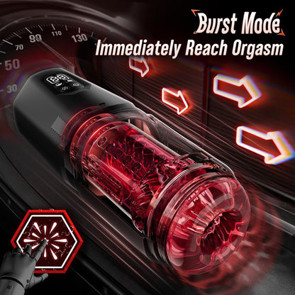 Male Sex Toys for Men - AI Sync Male Masturbator Stroker Adult Toys with 7 Thrusting Rotating 7 Licking & Vibrating Modes, Hands-Free Sex Machine Pocket Pussy with One-Click Burst Adult Toys