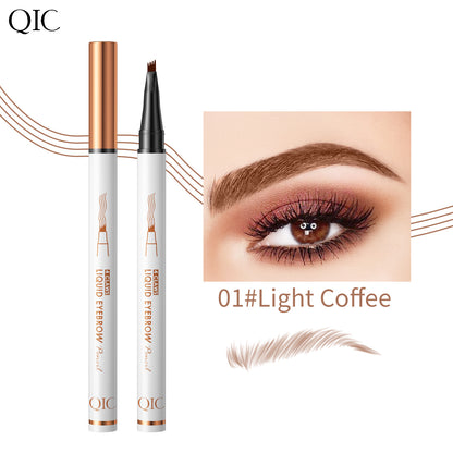 4-Claw Liquid Eyebrow Pencil, 6 Colors, Waterproof Natural Looking Microblading Effect, Professional Makeup Tool with Fine Tip (2#Dark Coffee)