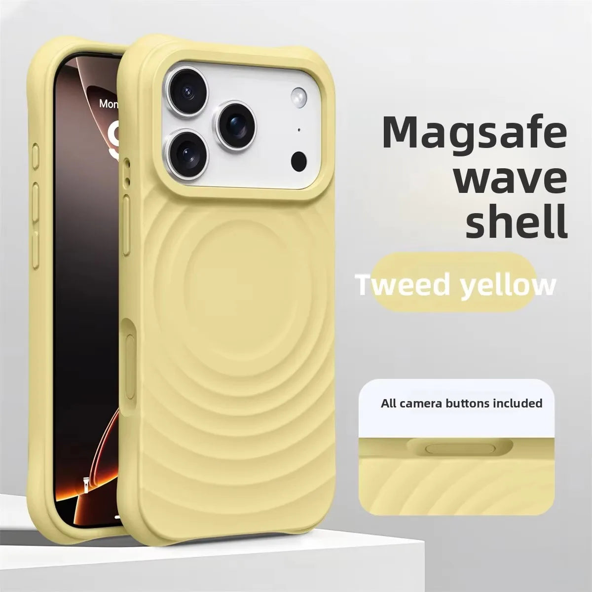 Water Ripple Silicone For Magsafe Wireless Charge Magnetic Phone Case For iPhone 17 16 15 14 Pro Max Air Soft Shockproof Cover