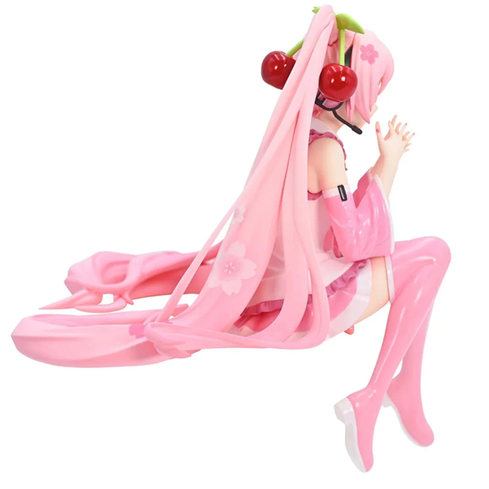 Hatsune Miku Anime Figure Pink Dress Model Action Figures Toys Cherry Pink PVC Cherry Blossom Decoration Collect Model Gifts