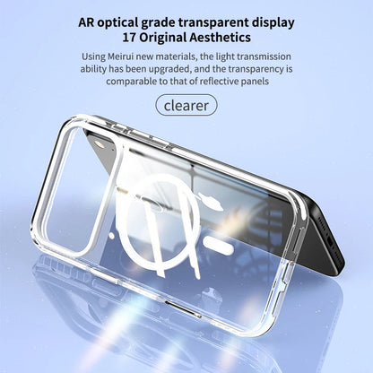 Luxury PE Striped Border HD Phone Case for iPhone 17 Air 16 15 14 Plus 13 12 Pro Max for Magsafe Magnetic Wireless Charge Cover