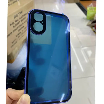 Metal Magnetic Double-Sided Buckle Glass Case For iPhone 16 15 14 13 12 Pro Max Plus 360° Full Cover Protection Shockproof Cover