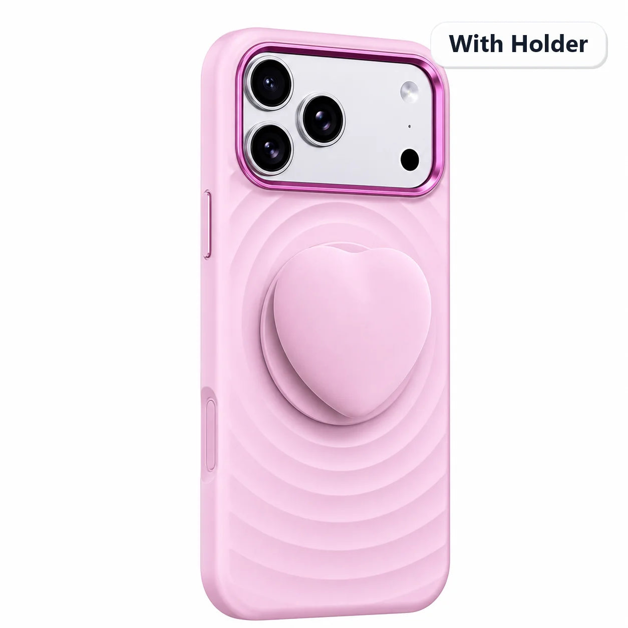 Water Ripple Silicone For Magsafe Wireless Charge Magnetic Holder Phone Case For iPhone 17 16 15 Pro Max Metal Frame Soft Cover