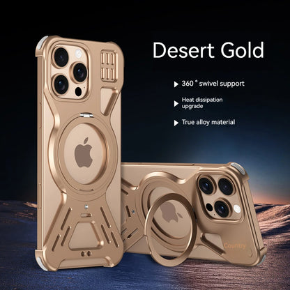 Metal Case For iPhone 15 16 Pro Max Magnetic 360° Aluminum Alloy Frameless Magsafe Wireless Charging For iPhone 15 16 Pro