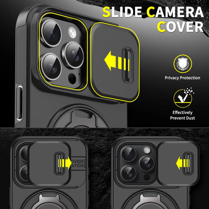 For Magsafe Magnetic Wireless Charge Armor Case For iPhone 17 16 15 14 13 12 11 Pro Max Plus Slide Camera Protection PC Cover