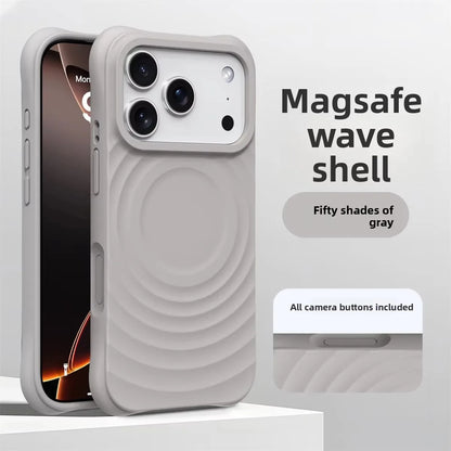 Water Ripple Silicone For Magsafe Wireless Charge Magnetic Phone Case For iPhone 17 16 15 14 Pro Max Air Soft Shockproof Cover