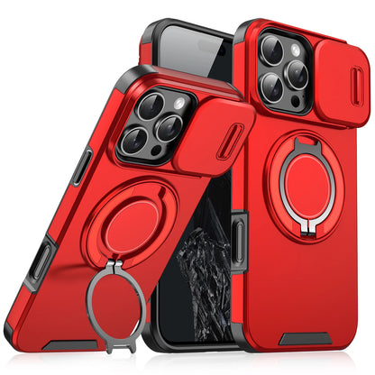 For Magsafe Magnetic Wireless Charge Armor Case For iPhone 17 16 15 14 13 12 11 Pro Max Plus Slide Camera Protection PC Cover