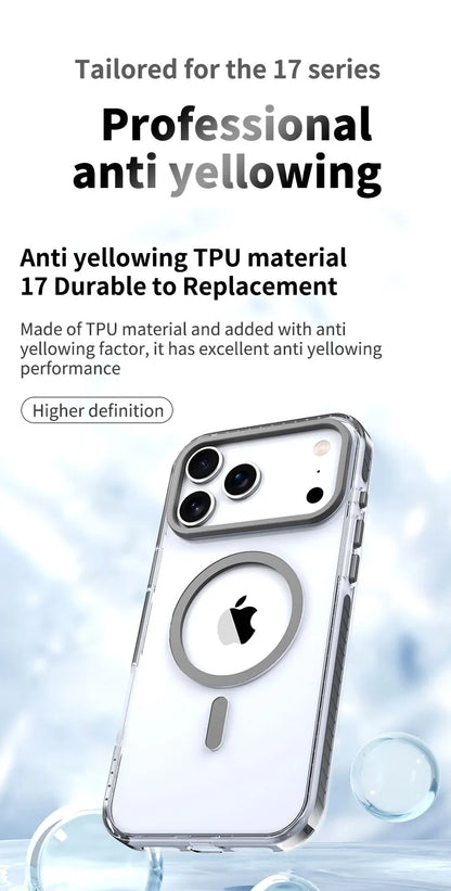 Luxury PE Striped Border HD Phone Case for iPhone 17 Air 16 15 14 Plus 13 12 Pro Max for Magsafe Magnetic Wireless Charge Cover