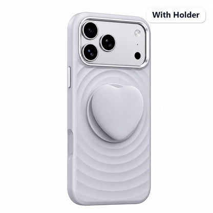 Water Ripple Silicone For Magsafe Wireless Charge Magnetic Holder Phone Case For iPhone 17 16 15 Pro Max Metal Frame Soft Cover