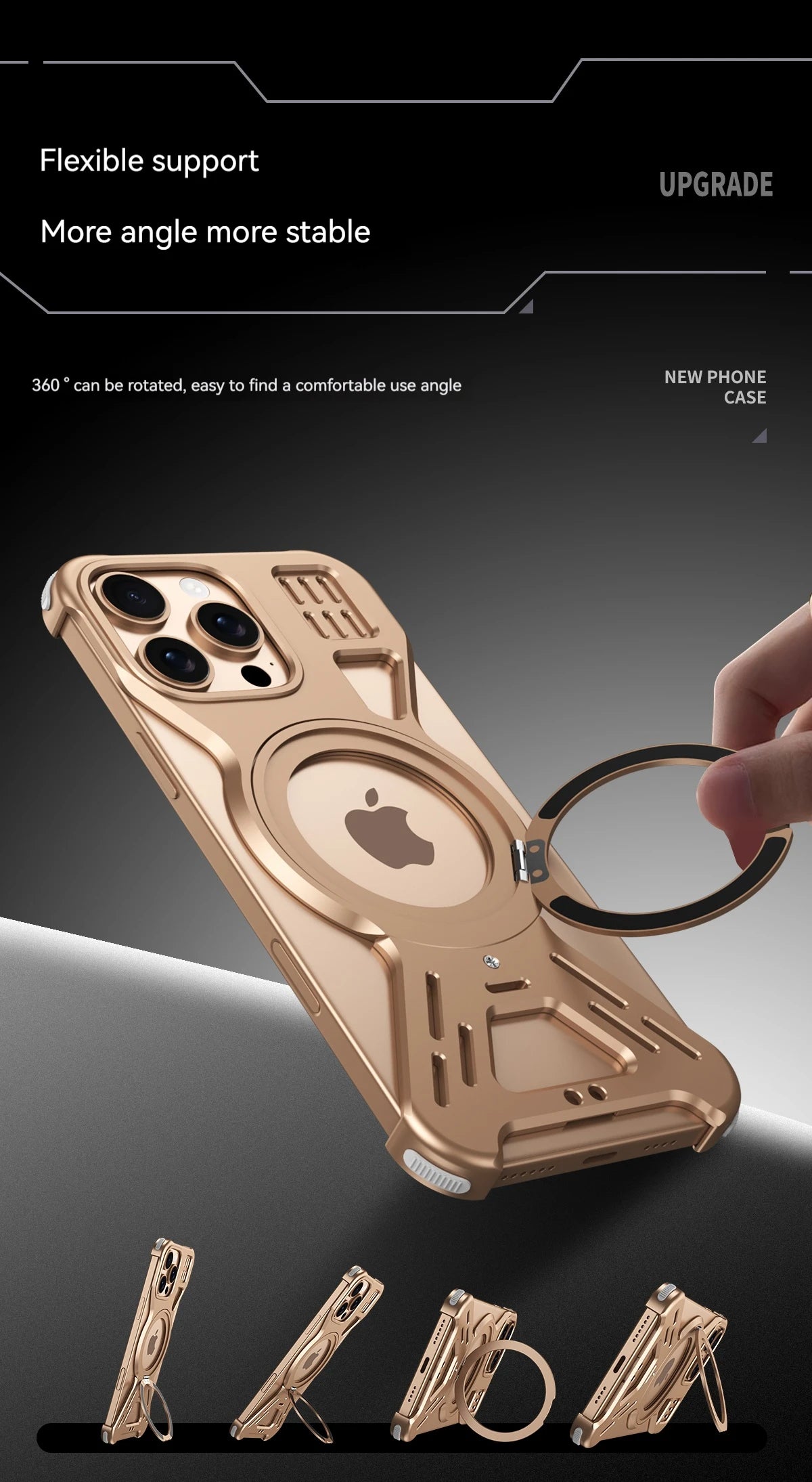 Metal Case For iPhone 15 16 Pro Max Magnetic 360° Aluminum Alloy Frameless Magsafe Wireless Charging For iPhone 15 16 Pro
