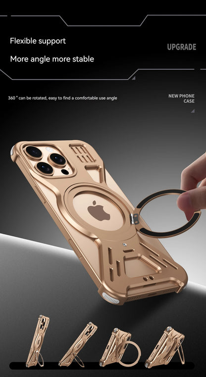 Metal Case For iPhone 15 16 Pro Max Magnetic 360° Aluminum Alloy Frameless Magsafe Wireless Charging For iPhone 15 16 Pro