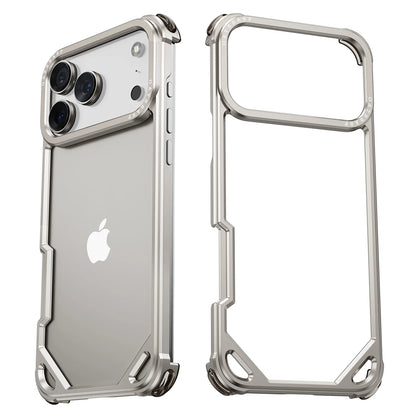 Eary Frameless Case for iPhone 17 Pro Max Air for Magsafe Metal Shockproof Protective Phone Cover Aluminum Alloy Anti-Drop Shell