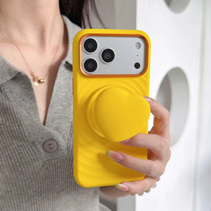 Water Ripple Silicone For Magsafe Wireless Charge Magnetic Holder Phone Case For iPhone 17 16 15 Pro Max Metal Frame Soft Cover