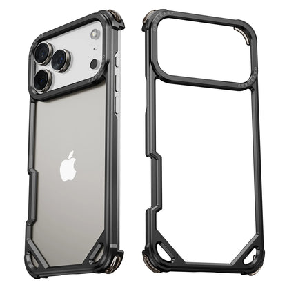 Eary Frameless Case for iPhone 17 Pro Max Air for Magsafe Metal Shockproof Protective Phone Cover Aluminum Alloy Anti-Drop Shell