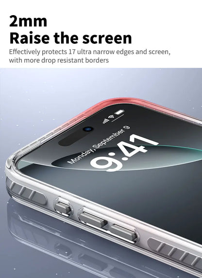 Luxury PE Striped Border HD Phone Case for iPhone 17 Air 16 15 14 Plus 13 12 Pro Max for Magsafe Magnetic Wireless Charge Cover