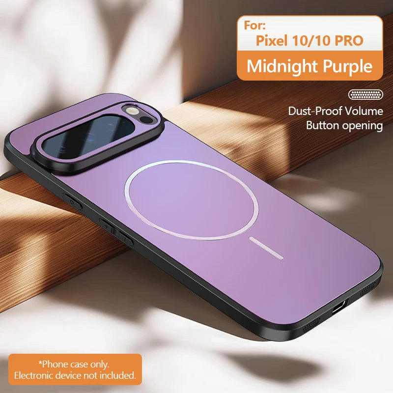 Ultrathin Metallic Paint Back For Magsafe Magnetic Phone Case For Google Pixel 10 9 8 7 A Pro XL Soft Silicone Frame Matte Cover