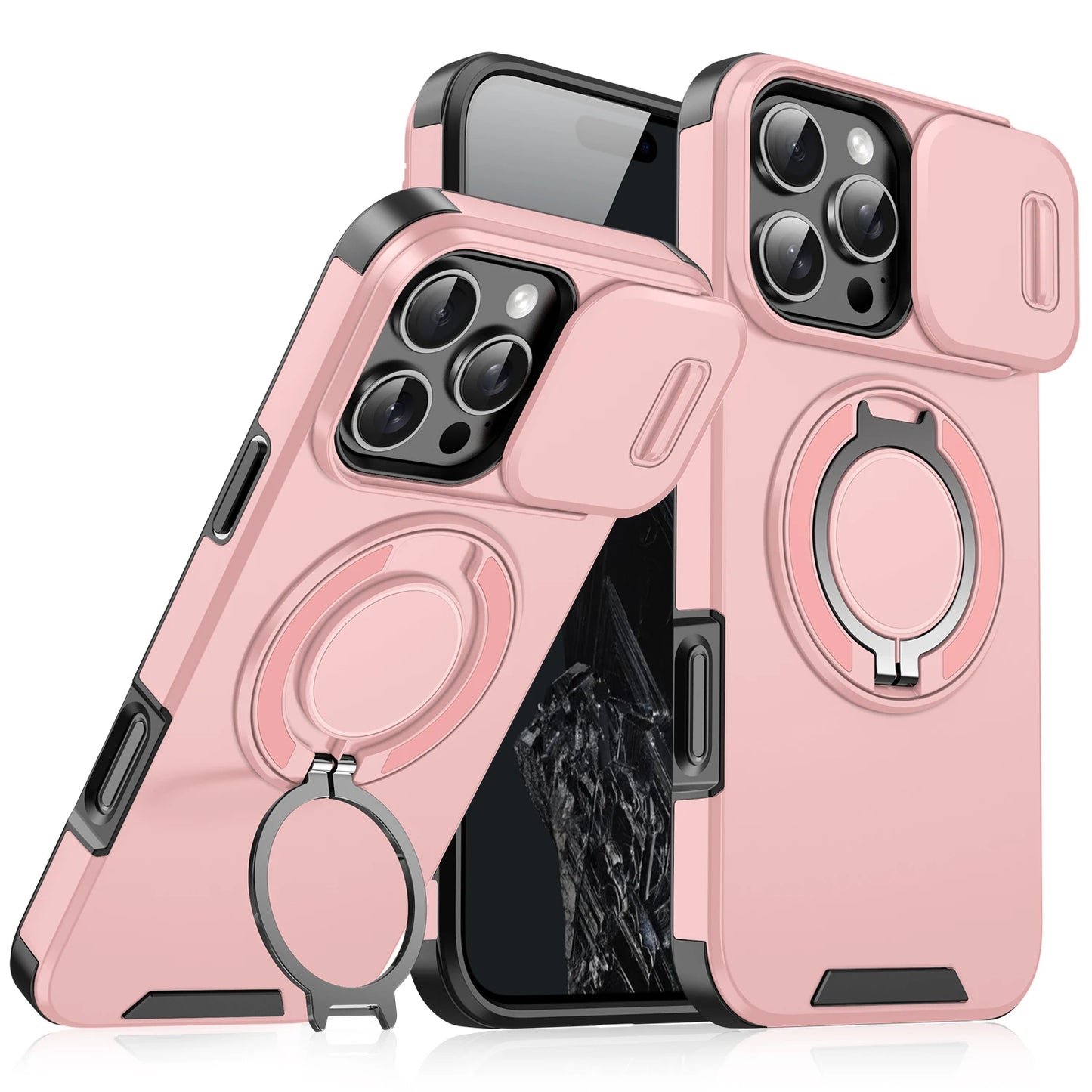 For Magsafe Magnetic Wireless Charge Armor Case For iPhone 17 16 15 14 13 12 11 Pro Max Plus Slide Camera Protection PC Cover