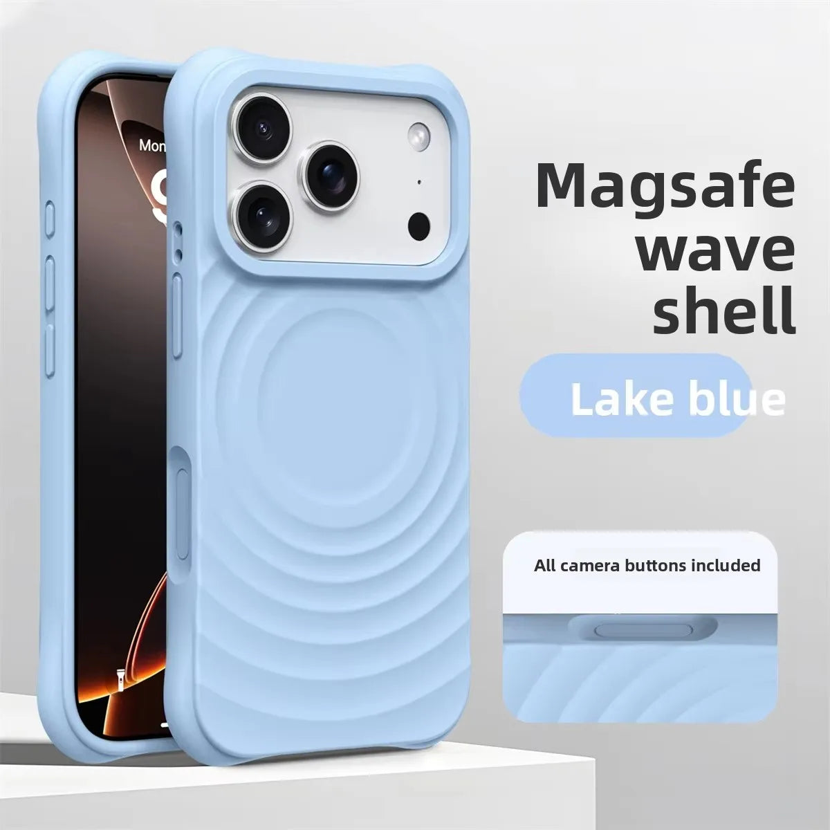 Water Ripple Silicone For Magsafe Wireless Charge Magnetic Phone Case For iPhone 17 16 15 14 Pro Max Air Soft Shockproof Cover