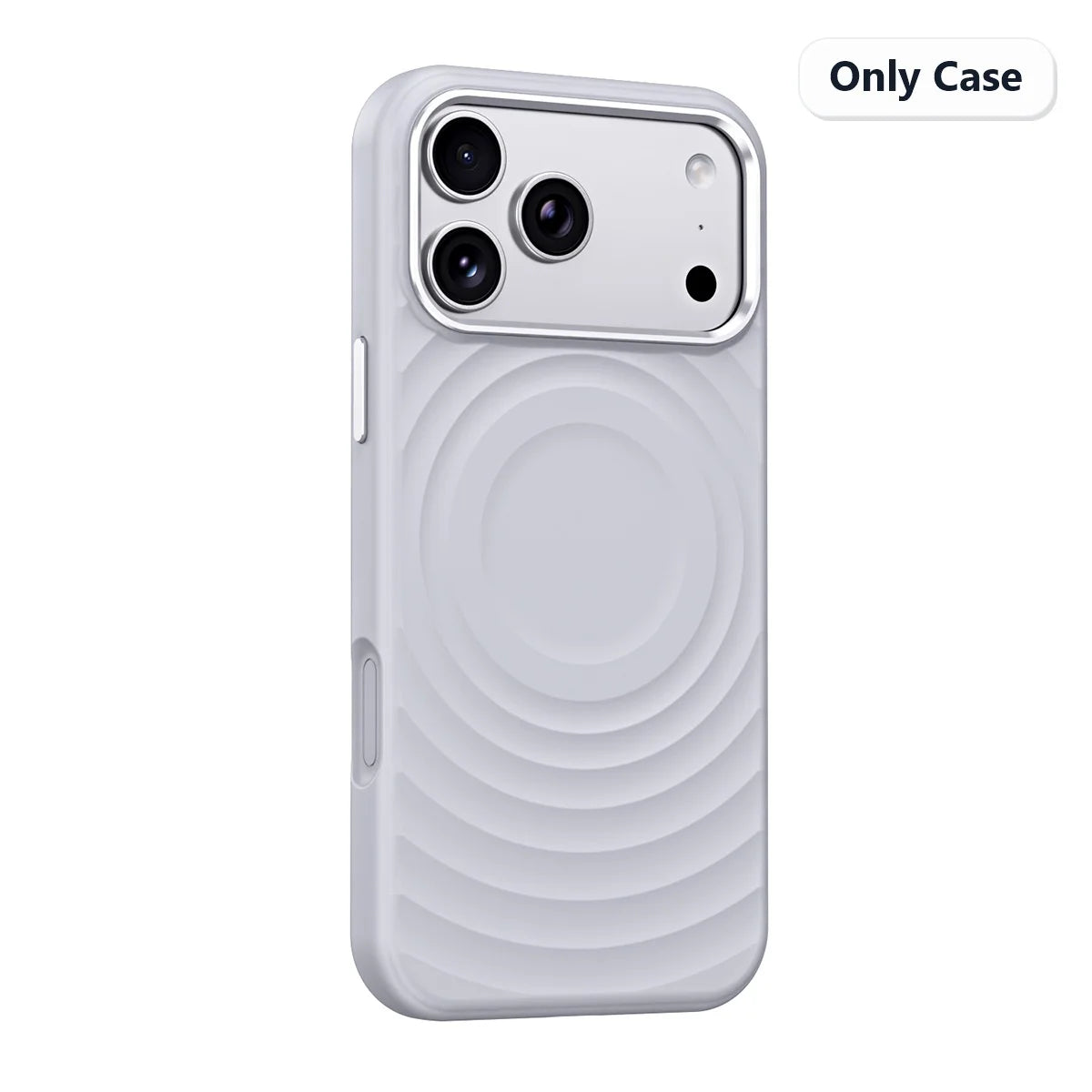 Water Ripple Silicone For Magsafe Wireless Charge Magnetic Holder Phone Case For iPhone 17 16 15 Pro Max Metal Frame Soft Cover
