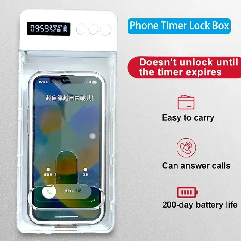 Self-Discipline Device Mobile Phone Lock Box with Timer LCD Display Time Management and Anti-Mobile Internet Addiction Lock Box