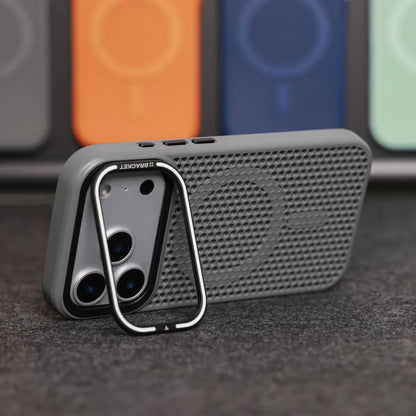 Grid Mesh Cooling Cases for Magsafe Case for iPhone 17 Pro Max 15 14 16 Plus 12 11 13 Pro Air Alloy Lens Bracket Cover