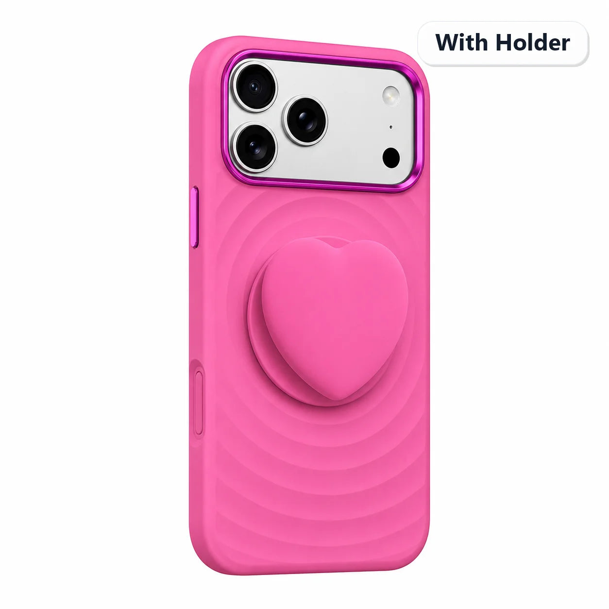 Water Ripple Silicone For Magsafe Wireless Charge Magnetic Holder Phone Case For iPhone 17 16 15 Pro Max Metal Frame Soft Cover