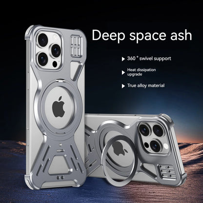 Metal Case For iPhone 15 16 Pro Max Magnetic 360° Aluminum Alloy Frameless Magsafe Wireless Charging For iPhone 15 16 Pro