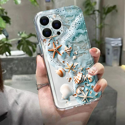 Beach Shell Phone Case for Samsung Galaxy S26 Ultra 5G S25 Plus S24 FE S23 S22 A17 A37 A57 A55 A54 A36 A35 Transparent TPU Cover